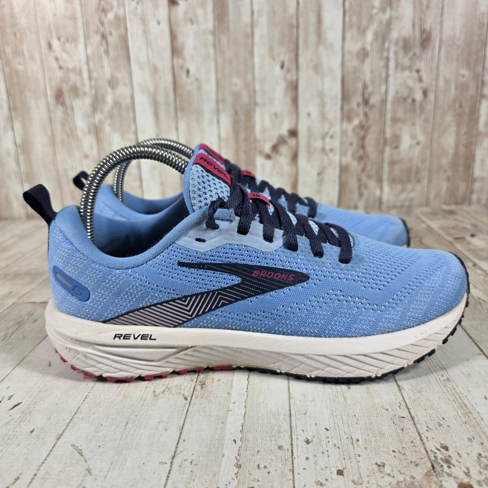 Brooks Revel 6 Womens Blue Pink Running Shoes Sneakers 1203861B474 Size 8